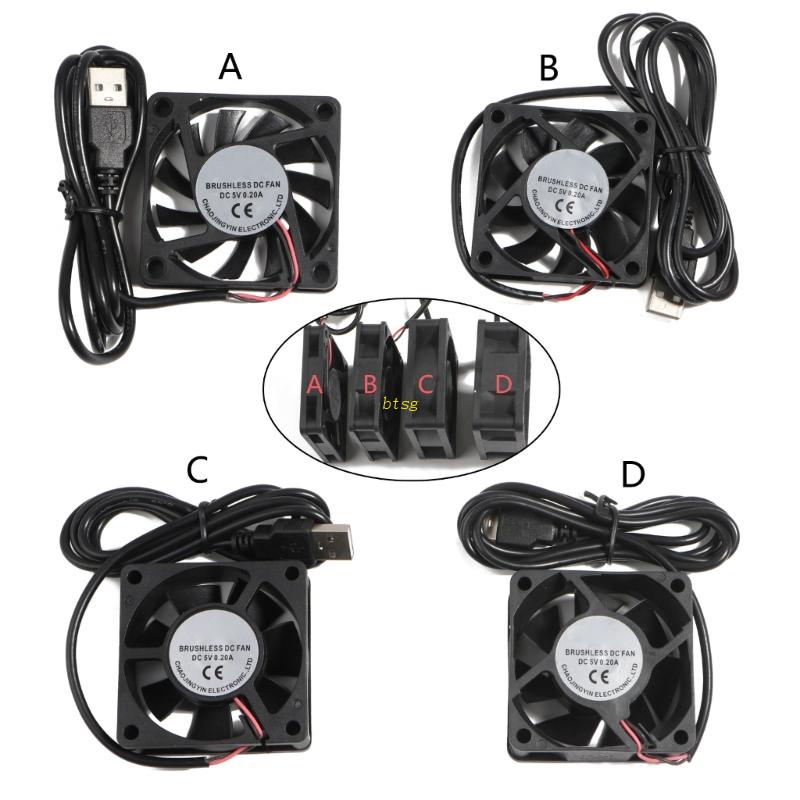 Bt DC 5V Konektor USB PC Fan Cooler Heatsink Exhaust Kipas Pendingin CPU 60x60mm