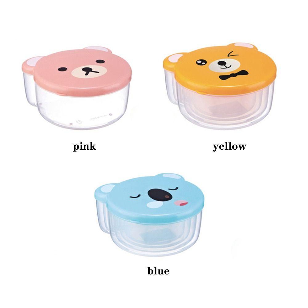 R-FLOWER 4pcs Bento Box Anak Beruang Lucu Outdoor Wadah Penyimpanan Makanan