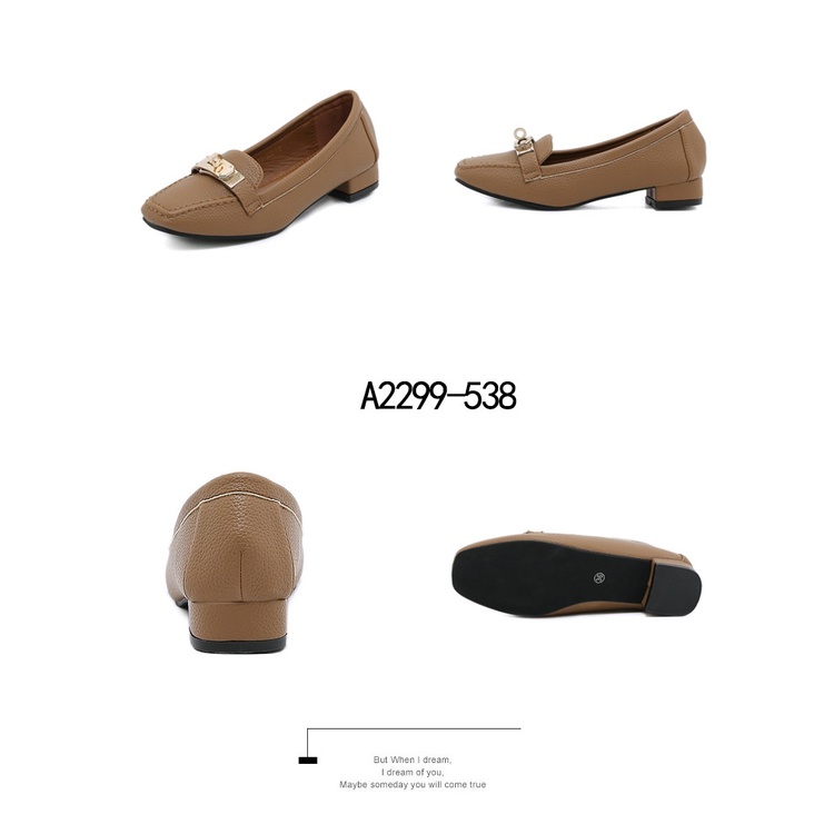 togo Leather With Buckle Block Heel A2299-538