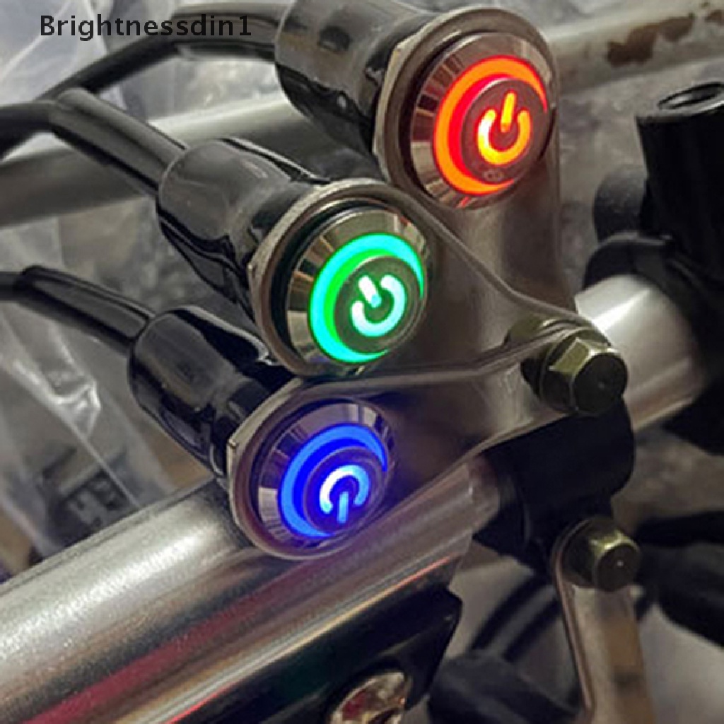 [Brightnessdin1] Saklar Motor LED Waterproof 12V Fog Light Lamps Lampu Klakson Motor Push Button Butik
