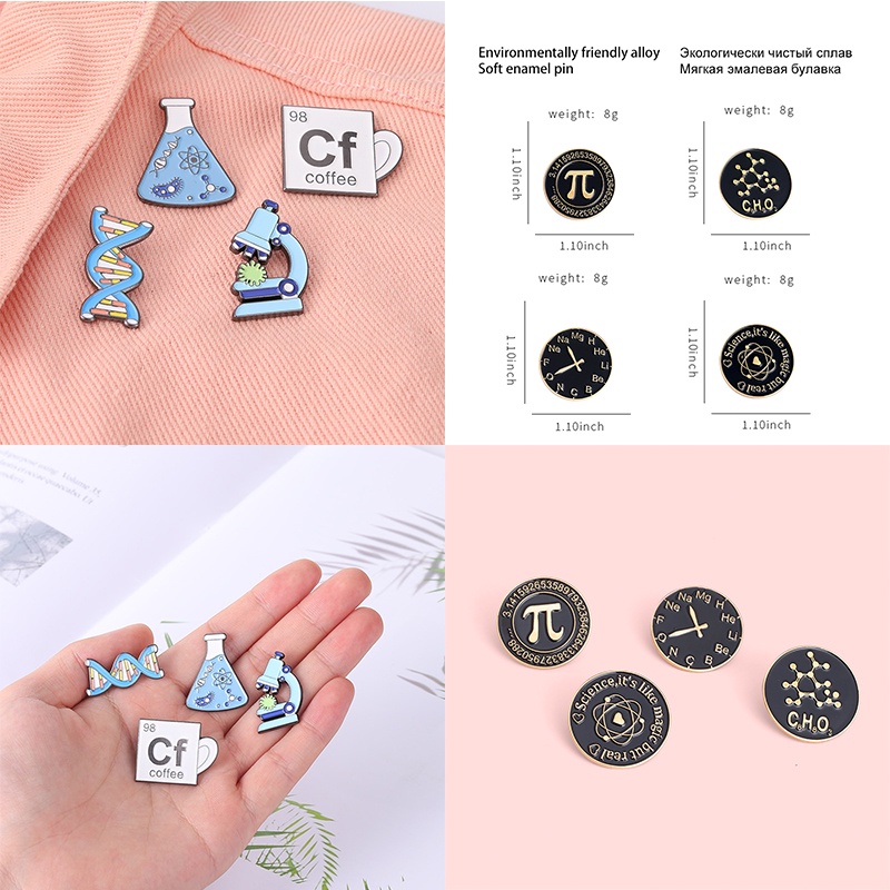 Kartun Sains Enamel Asli Pin Lucu Matematika Kimia Struktur Molekul Bros Lencana Kerah Pin Sains Perhiasan Hadiah Untuk Anak-Anak Siswa