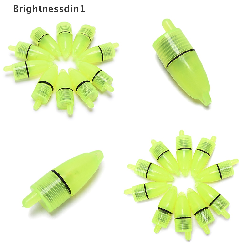 [Brightnessdin1] 10pcs Lampu Pancing LED Alarm Floag Sensor Sinyal Ikan Perlengkapan Memancing Butik