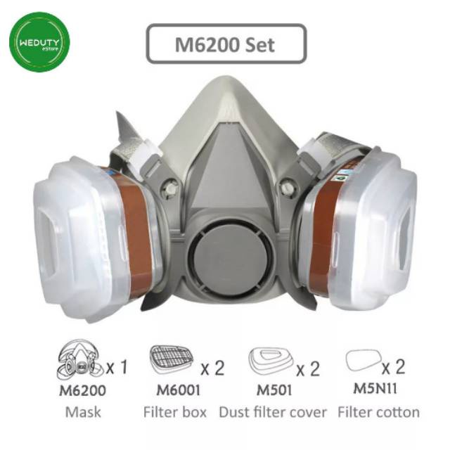 YGRETTE - MASKER DUAL FILTER RESPIRATOR GAS MASK INDUSTRIAL KIMIA CHEMICAL PAINT CAT PAINTING DLL