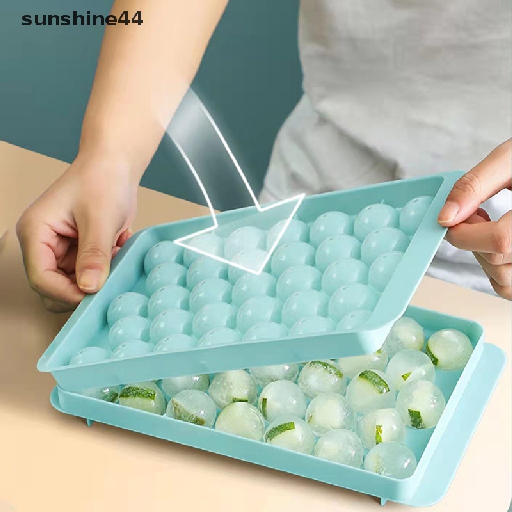 Sunshine Cetakan Ice Boll Hoki PP Frozen Whiskey Ball Popsicle Ice Cube Tray Box Lollipop Membuat Hadiah Alat Dapur Aksesoris ID