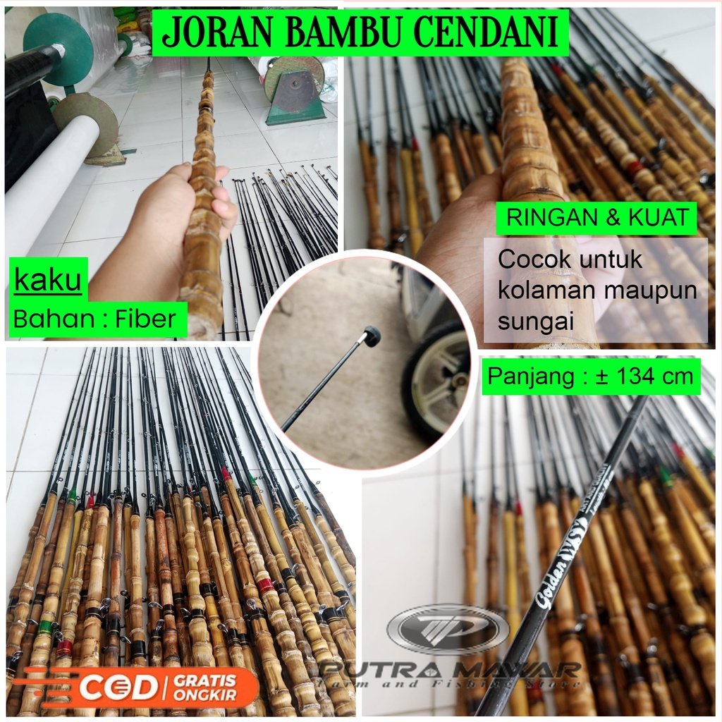 Joran Fiber Solid Bambu Cendani Atau Gayahan / Garan Pancing Lentur Untuk Ikan Lele Mas Gabus Wader 