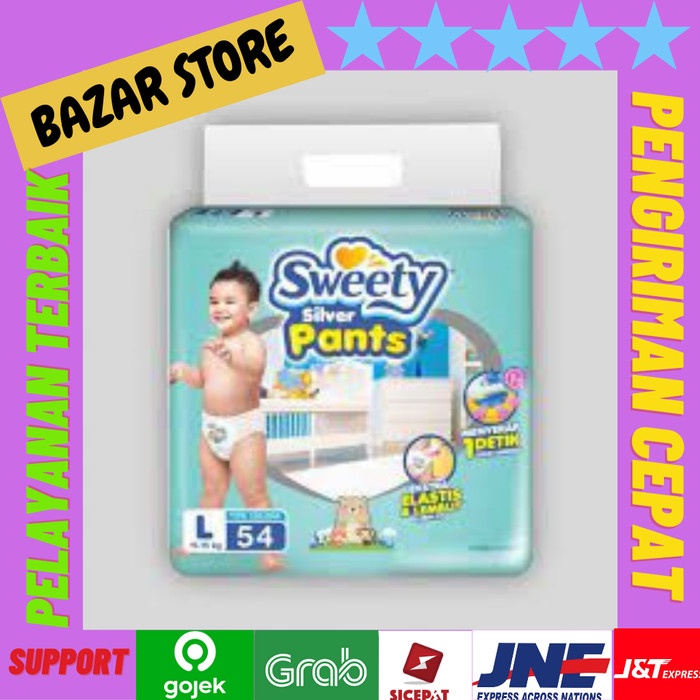 PAMPERS ANAK SWEETY SILVER L 54