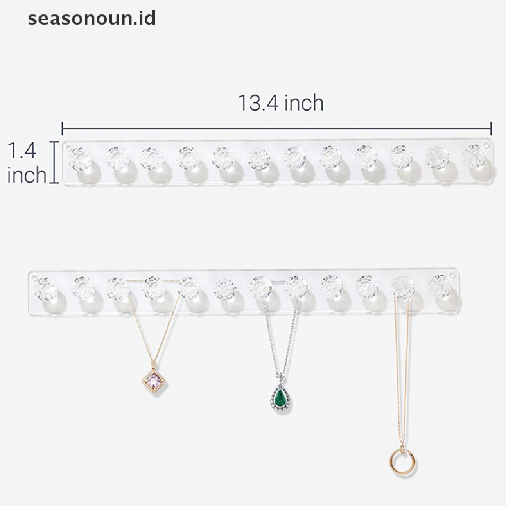Seasonoun 12in1 Perekat Tempel Hiasan Dinding Penyimpanan Kait Perhiasan Tempat Display Perhiasan.