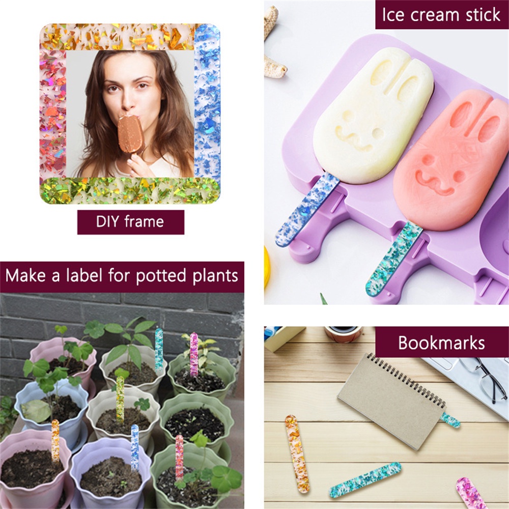 ღ 10Pcs Acrylic Ice Cream Stick Dapat Digunakan Kembali Cetakan Es Loli Cheese Stick Diy Stik Es Krim Kerajinan Aksesoris Stik Es Krim cetakan Dapur Model Stick