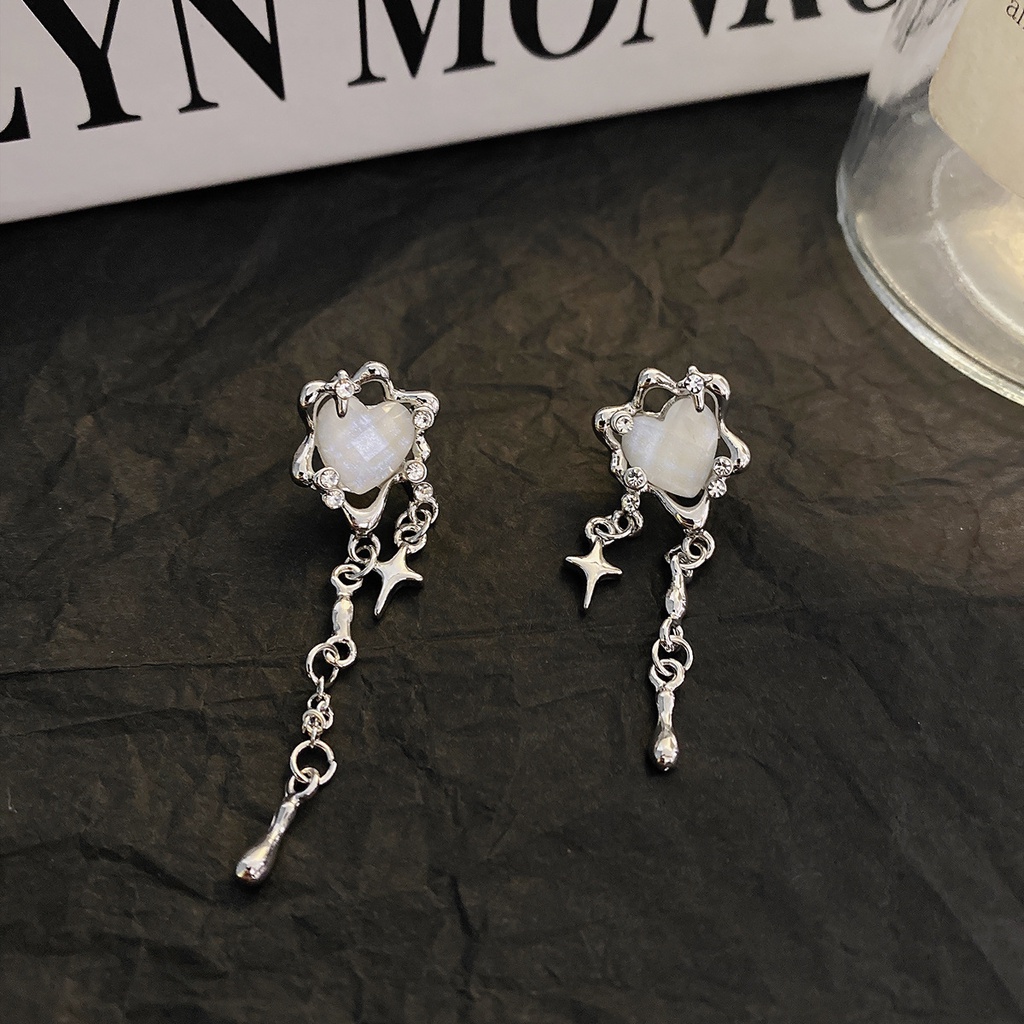 Fashion Perak Bintang Drop Anting-Anting Untuk Wanita Hypoallergenic Elegan Jantung Anting-Anting Perhiasan Aksesoris