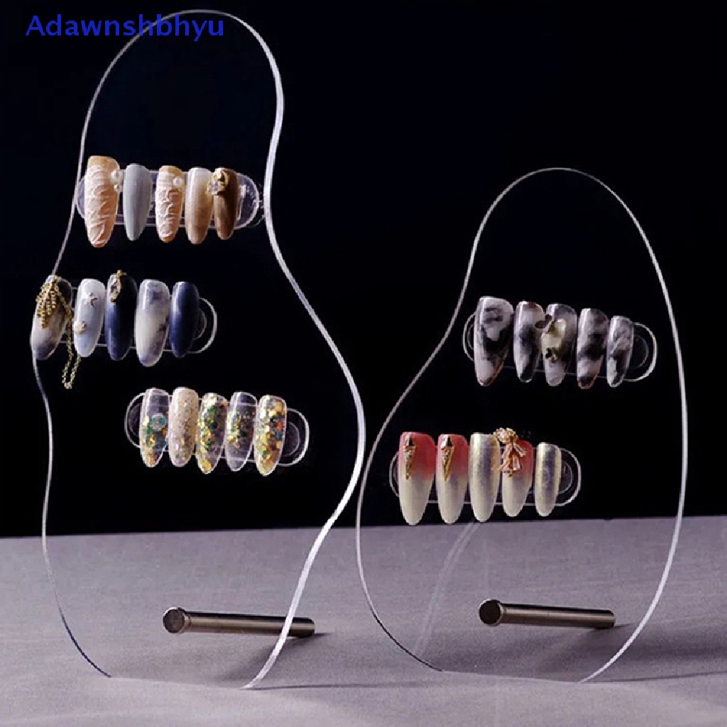 Adhyu Irregular Acrylic Nail Art Fake Tips Papan Pajangan Rak Display Stand Manicure ID