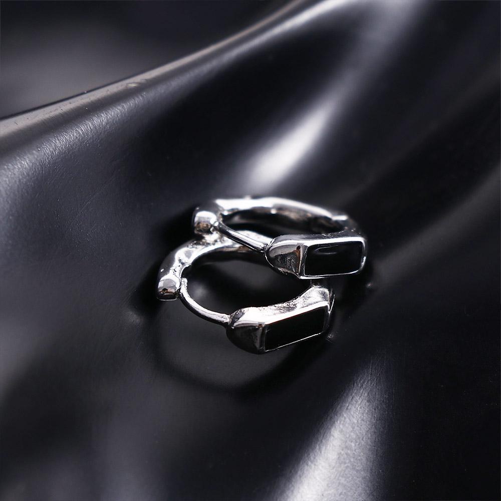 Nickolas1 Pria Hoop Earrings Hadiah Kreatif Wanita Pesta Street Wear Perak Plat Pria Aksesoris
