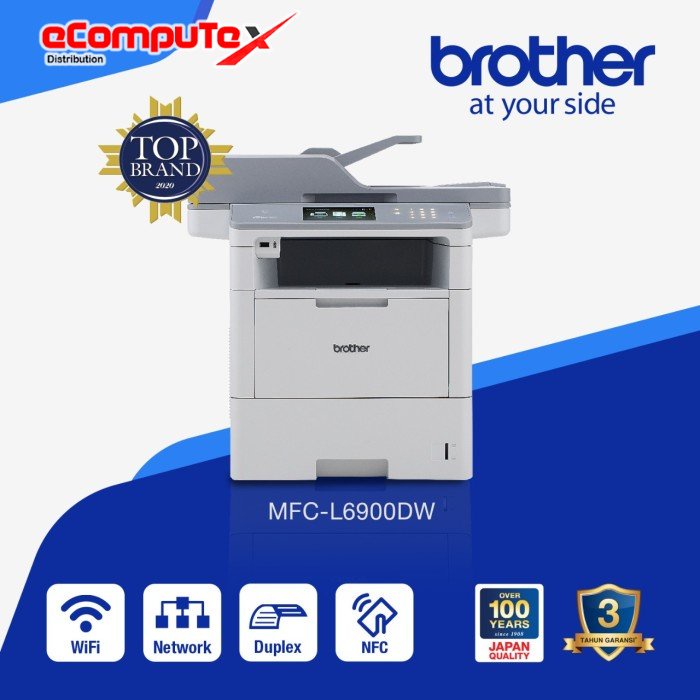 PRINTER BROTHER MFC L6900DW / L 6900DW MONO LASER MULTIFUNCTION PRINTER+WIFI RESMI