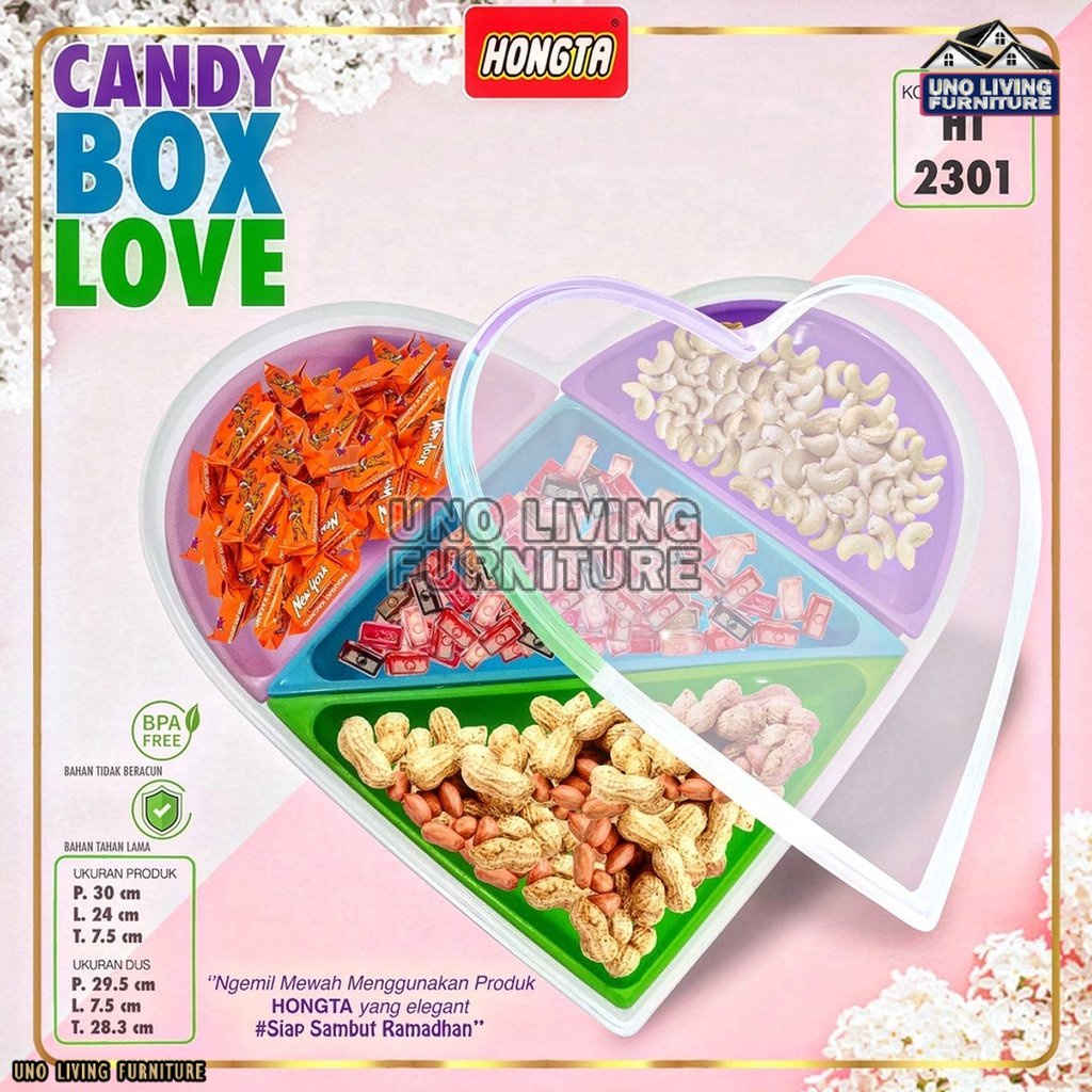 Tempat Penyimpanan Makanan Jumbo Candy Box Love Toples Kotak Snack Kedap Udara Penyimpanan Bening Cereal Kontainer Makanan Food Storage Jar Container