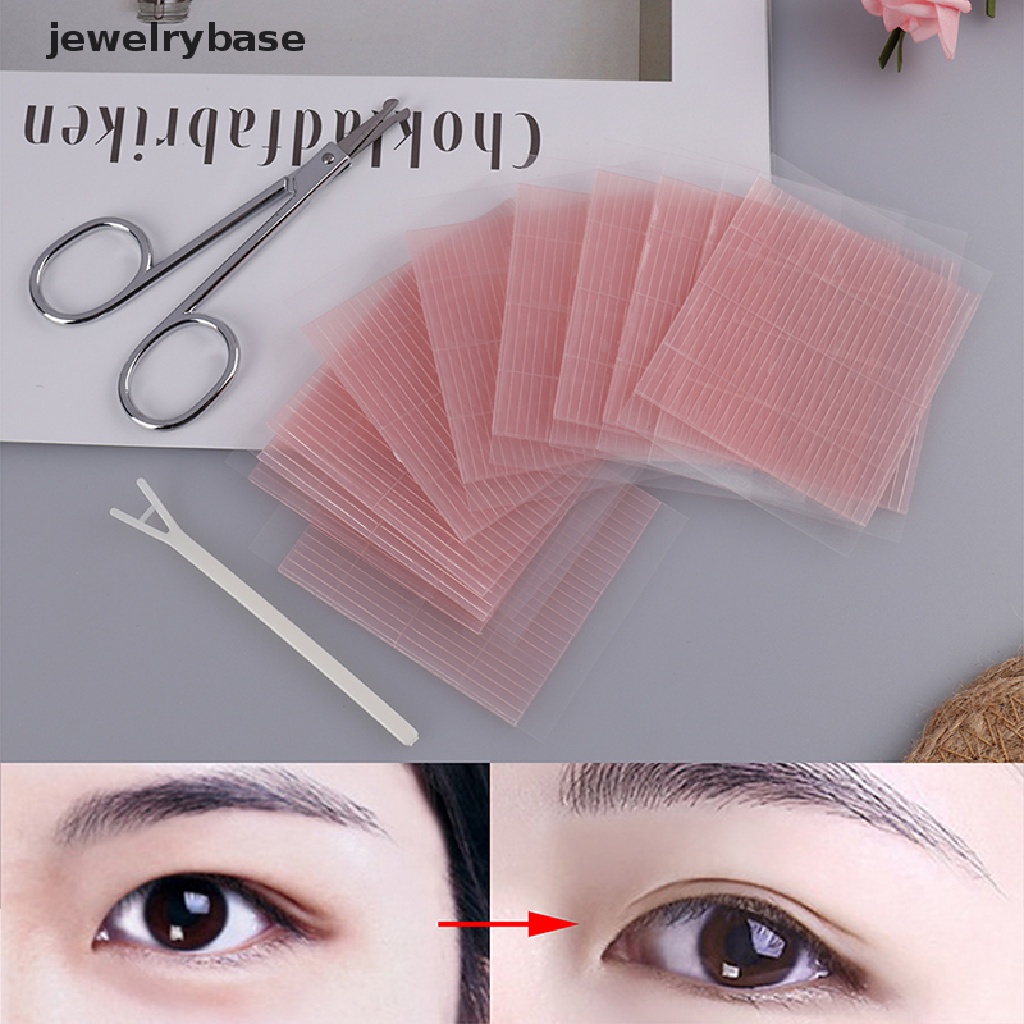 [jewelrybase] 572pcs Serat Tak Terlihat Perekat Dua Sisi Kelopak Mata Stiker Kaset Mata Tarik Kawat Butik