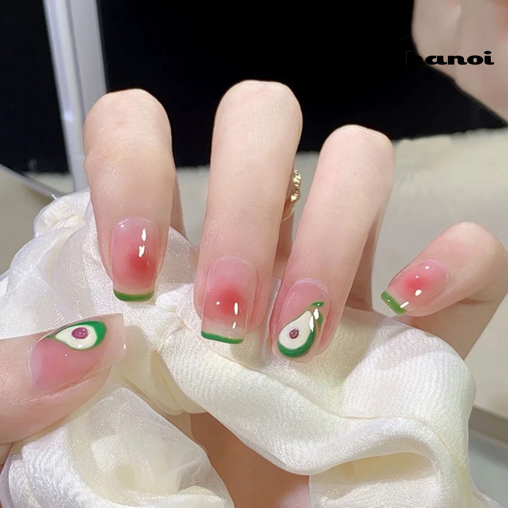 Hi Stiker Kuku Pola Indah Warna Vibrant Perekat Diri Ultra-Tipis Kuat Lengket Dekoratif 6gaya Strawberry Cherry Buah Bertema Nail Art Decal Perlengkapan Kuku