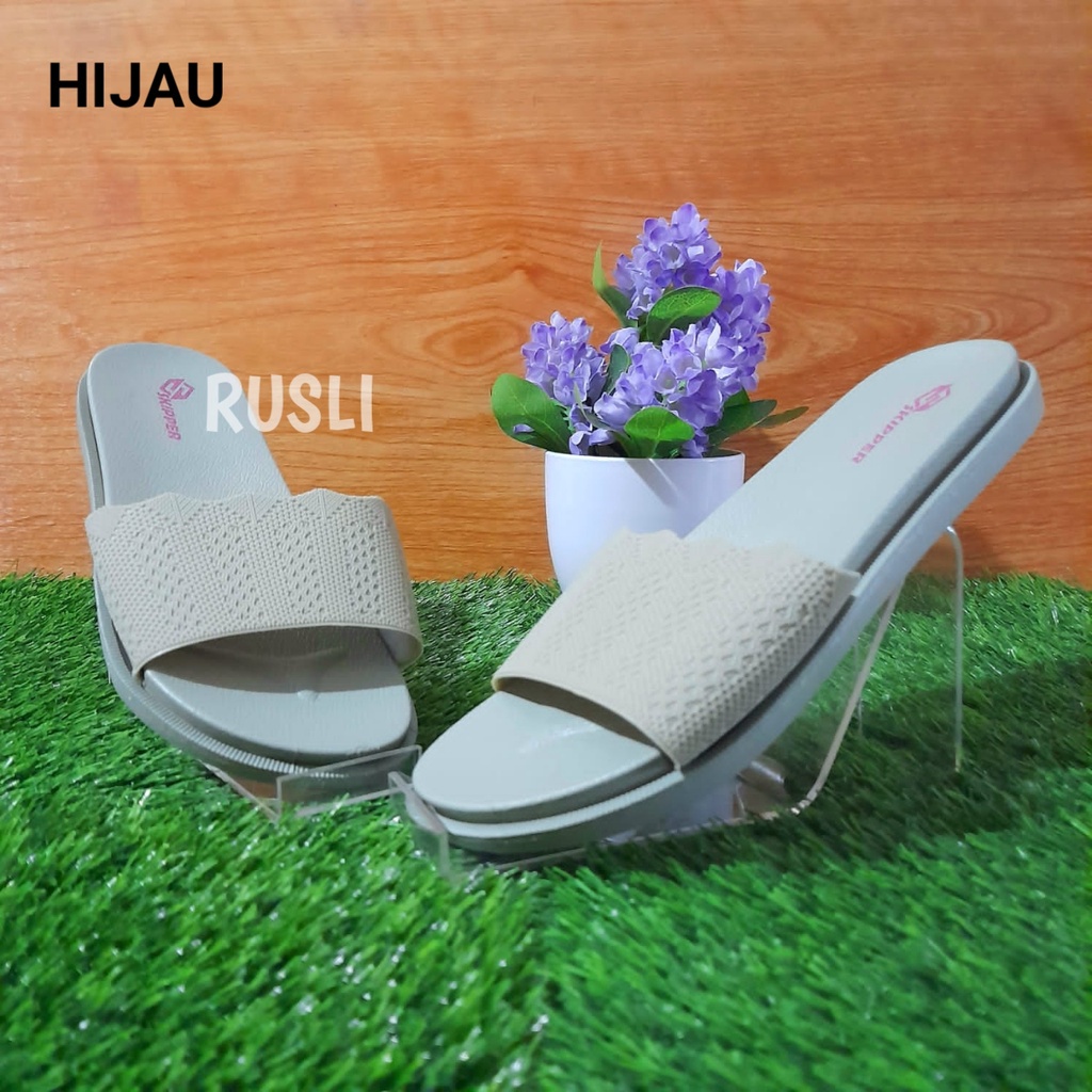 (COD) Sandal Santai Teplek Wanita Jelly Import Balance 956