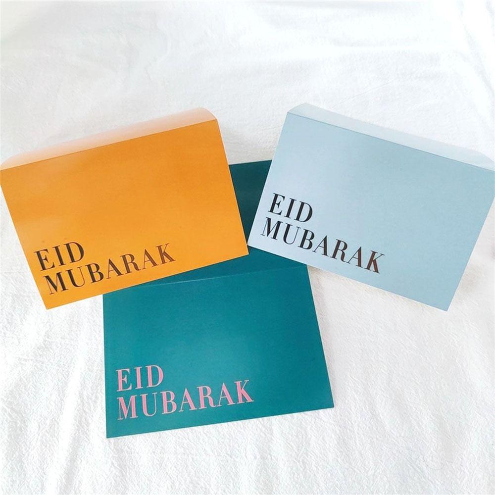 [Elegan] Kartu Dan Amplop Lebaran set 6Pcs/set Sahabat Eid Mubarak Kartu Ramadhan Kartu Eid Mubarak Dengan Amplop