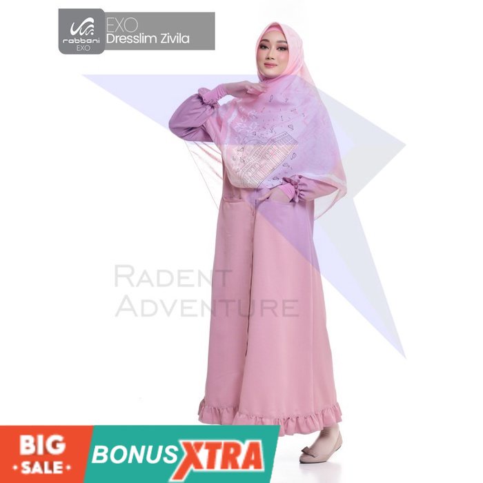 DISKON Gamis Rabbani EXO Dresslim ZIVILA Original Dress Muslim Bandung ORI