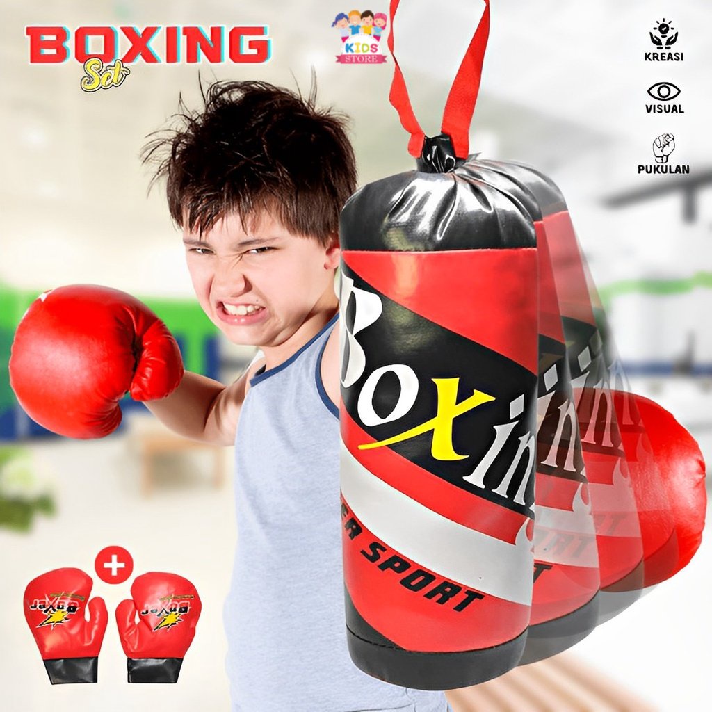 Boxing Set Mainan Tinju Anak Laki Laki | Samsak Gantung Mainan Olahraga Anak Cowok Terbaru 2023