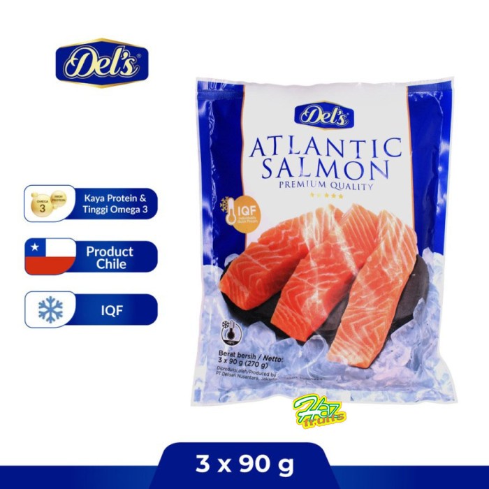 

Del's Frozen Salmon Fillet|Salmon Fillet Premium| 3 x 90 Gram