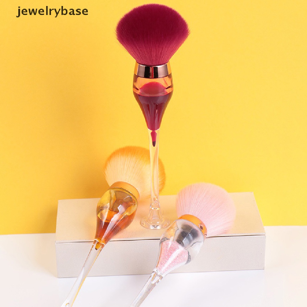 [jewelrybase] 1pc Gelas Wine Bentuk Mineral Bubuk Brush Makeup Lembut Berbulu Foundation Brush Butik