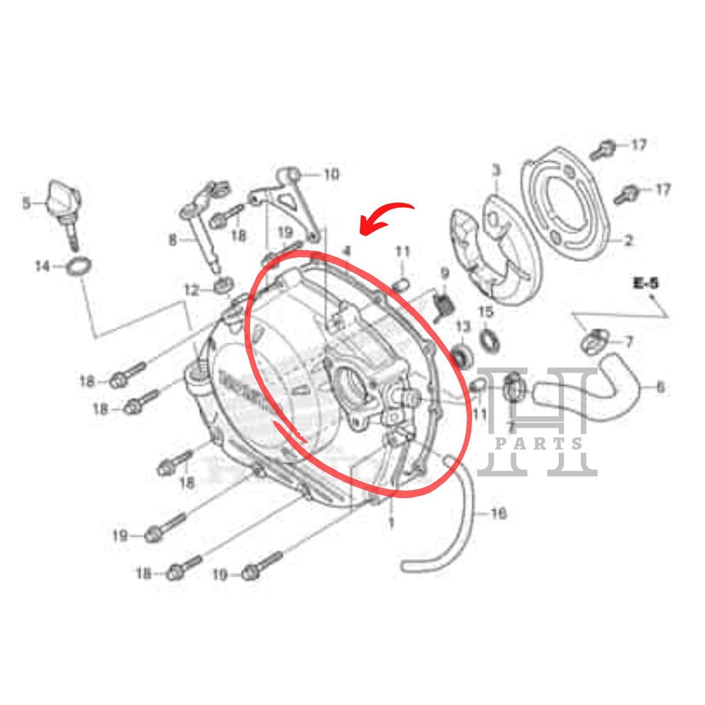 PAKING GASKET BAK BLOK KOPLING KANAN R COVER CB CS1 CBR 150 2012 2013 2014 2015 2016 11393-KGH-901 ASLI ORIGINAL AHM HGP HONDA