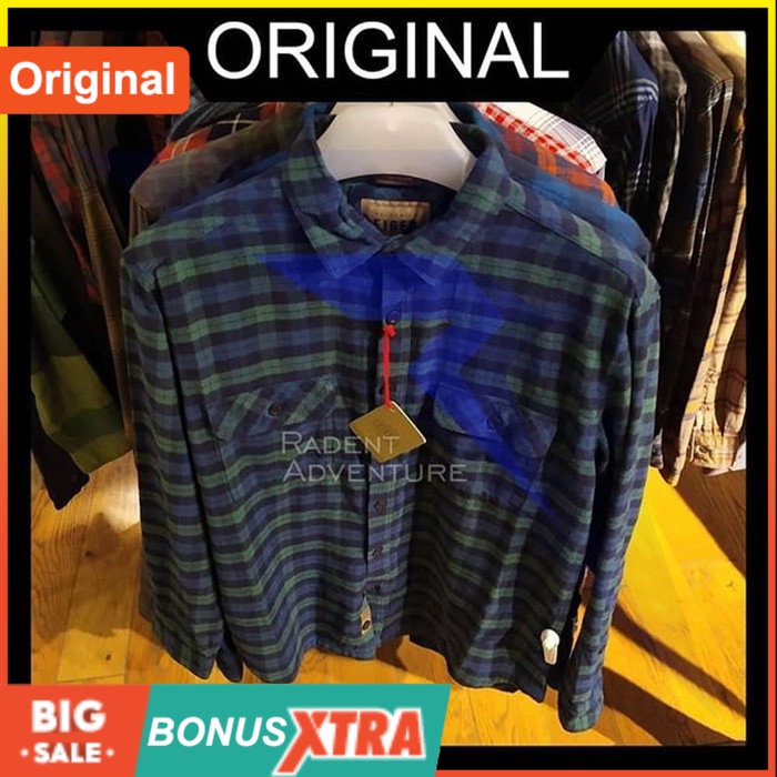 Kemeja 𝐄𝐢𝐠𝐞𝐫 X Wayside Shirt Navy 91000 5317 Original Bandung Keren Murah Murah