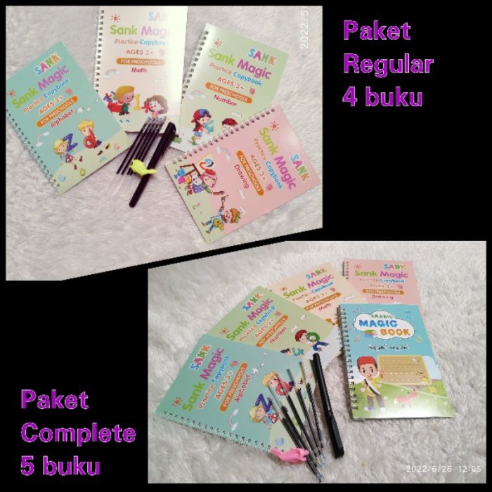 

SALE -Buku edukasi belajar menulis TK PAUD / sank magic book Alfabet Sank - Regular 4buku, +1setPen3.2.23 -RTR