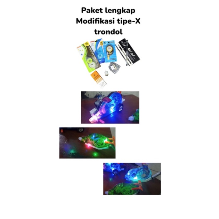 PAKET LENGKAP BAHAN TIPE-X TRONDOL FULL SET VIRAL SUDAH TERMASUK DINAMO TRONDOL DAN LAMPU LED MODIFI