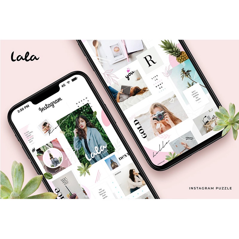 Template Instagram Puzzle lala  - Photoshop Desain