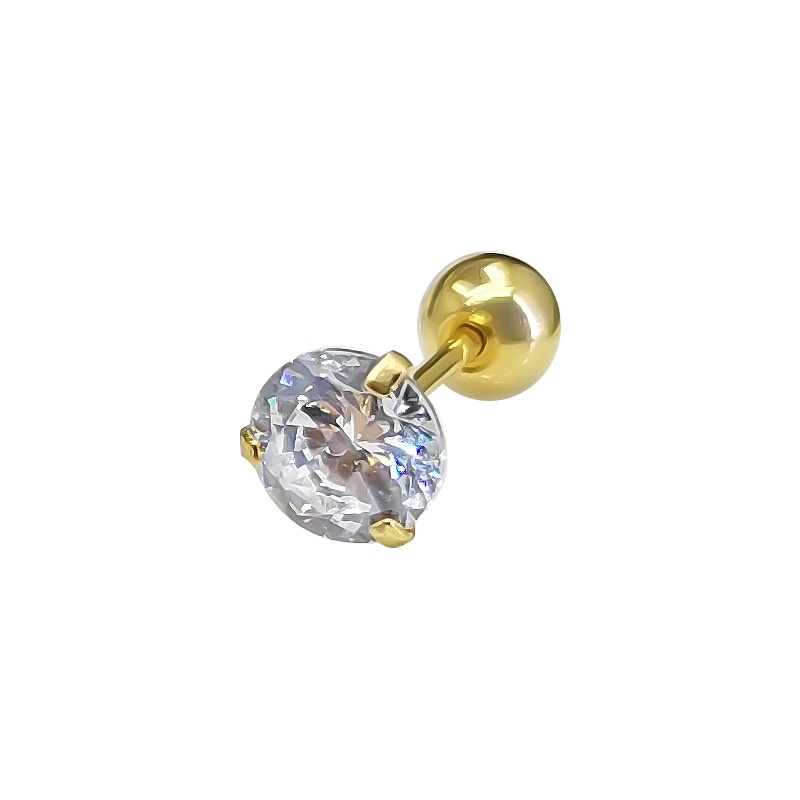 Ins Korea Fashion Warna Zirkon Sekrup Gesper Telinga Tulang Stud Earrings