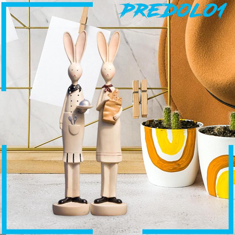 [Predolo1] 2buah Patung Kelinci Handmade Angka Kelinci Art Bunny Figurines