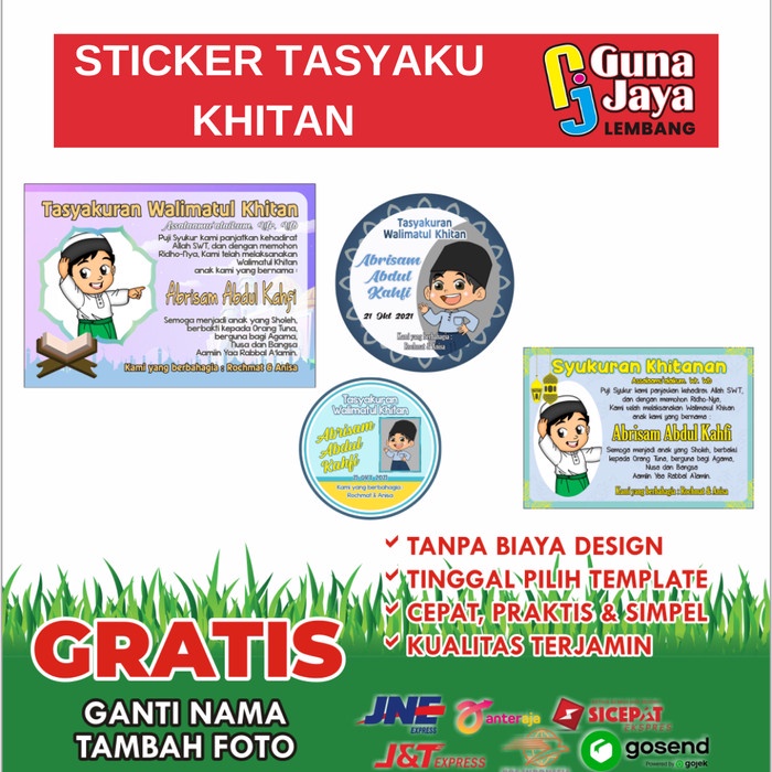 Sticker tasyakur Khitan / walimatul khitan / sticker Sunatan