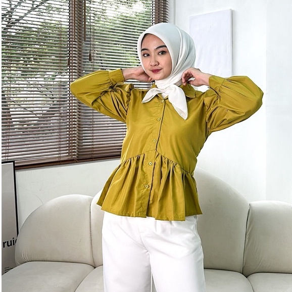 Emily Blouse Atasan Hijab Lengan Panjang by Vanesha Wear