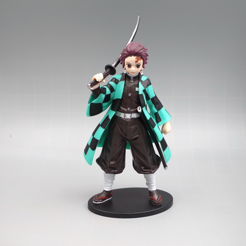 Anime Demon Slayer Figure Kamado Tanjirou Nezuko PVC 16cm Action Figure Model Zenitsu Figurine Inosuke Patung Mainan