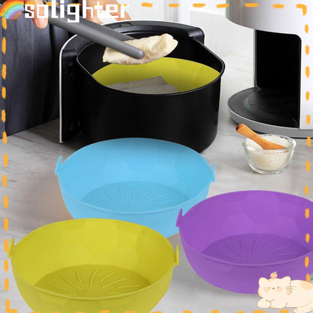 SOLIGHTER Silicone Pot Soft Cooking Pizza Plate AirFryer Accessories Baking Basket