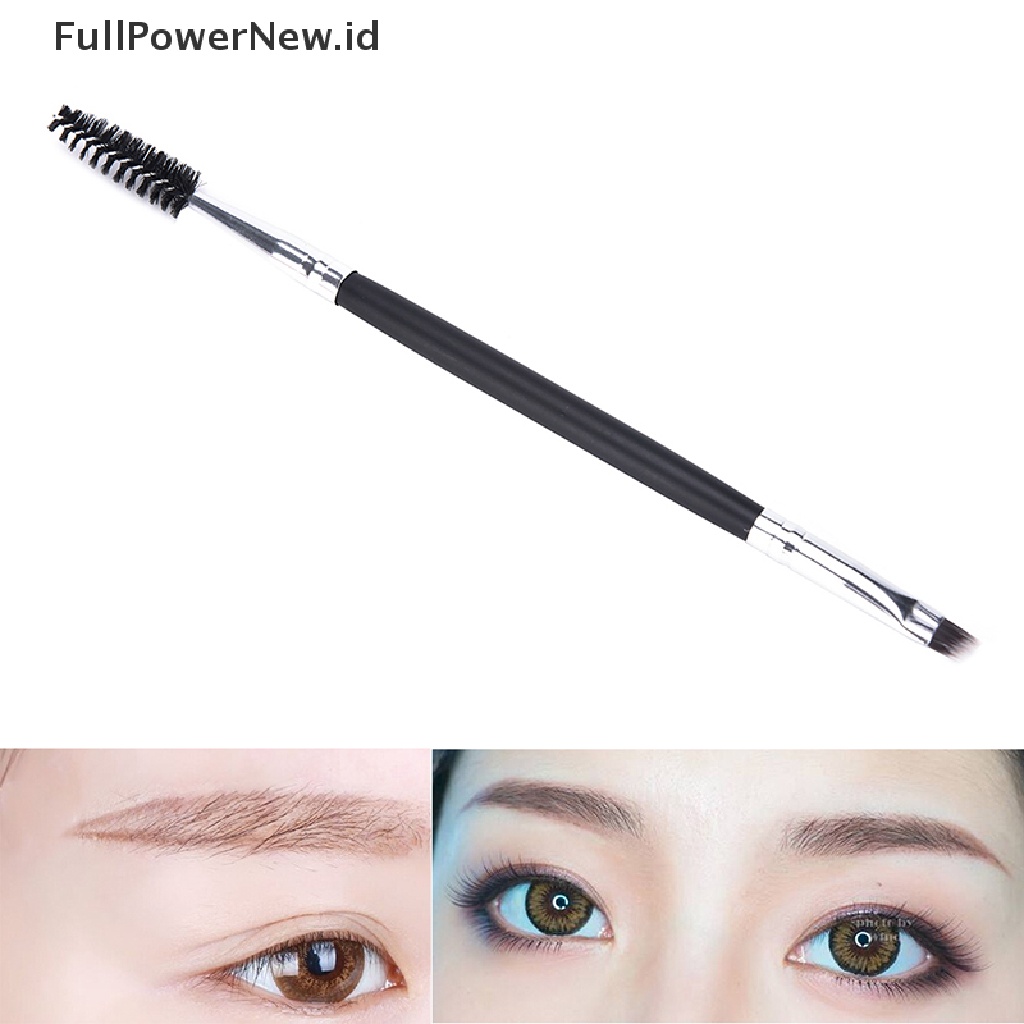 Power 1pack Alat Makeup Gagang Dual Brow Brush Hot Sikat Alis Double Penci Alis ID