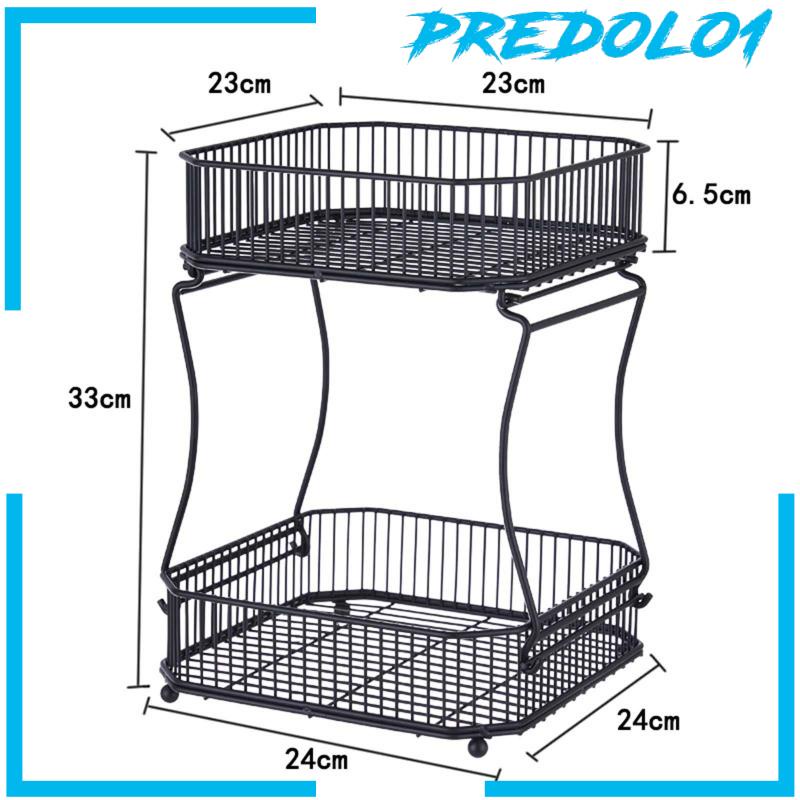 [Predolo1] Keranjang Buah 2tingkat Dapat Dilepas Tempat Sayur Roti Untuk Kamar Mandi Kantor