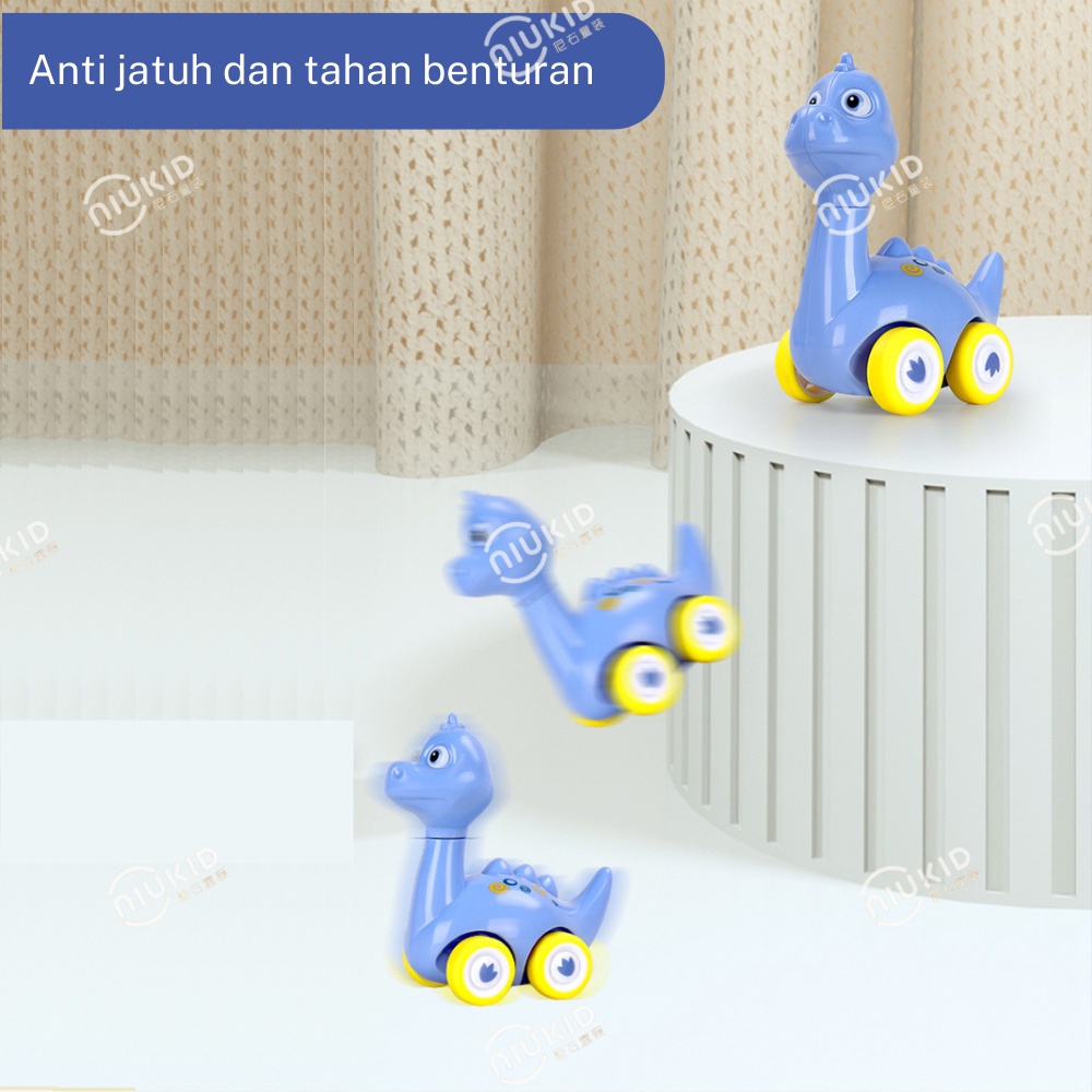 NIUKID MOBIL MAINAN ANAK MODEL DINOSAURUS DORONG TANPA BATERAI MOBILAN