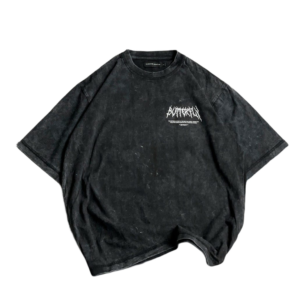 [Oversize] BAJU KAOS Cotton Combed  WASH T-SHIRT WASH &quot;butterfly effect&quot;