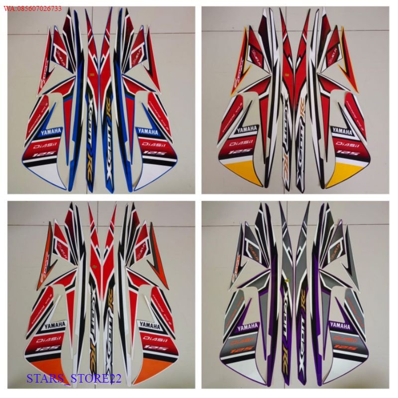 (ORI) sticker striping motor yamaha xeon rc 125 tahun 2013 KUALITAS ORIGINAL PABRIK