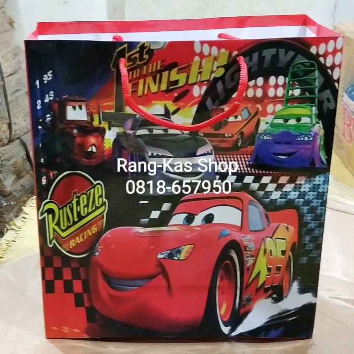 

⭐BISA COD⭐ Paperbag Ultah HBD Tema Car Folio glossy isi 12pcs