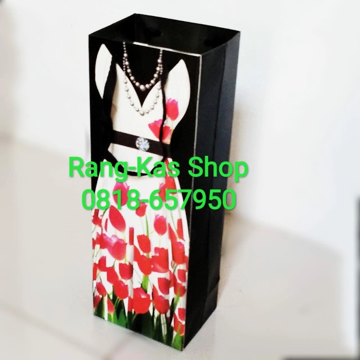 

⭐BISA COD⭐ Paperbag Botol Wine / Madu Ivory Glossy - Fashion Gaun