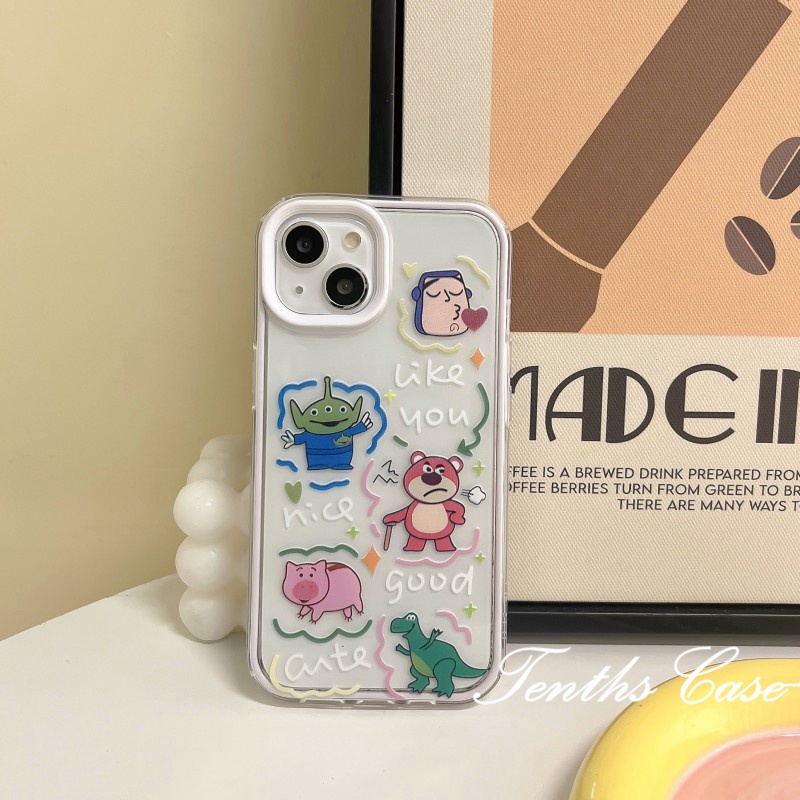 Samsung A14 A04 A04s A13 A23 A33 A53 A73 A03 A03s A22 A52 A32 A12 A50 A50s A30s A51 A11 A31 A70 3in1 Piggy Bear Alien Casing Handphone Soft Cover