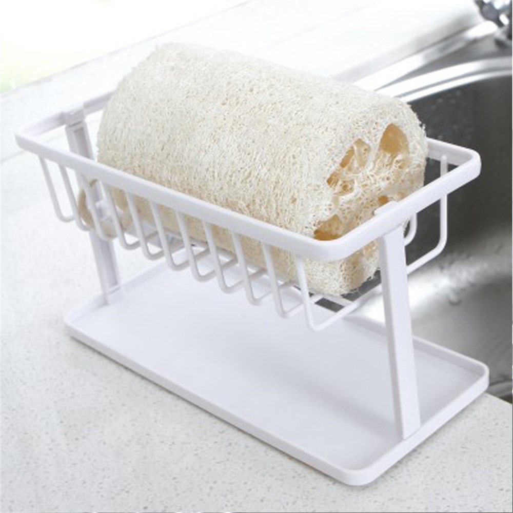 ღ Wastafel Drain Rack Sponge Saluran Pemegang Dapur Wastafel Caddy Rak Berdiri Sikat Pembersih Sabun Organizer Dapur Gadget Kenyamanan Peralatan rak