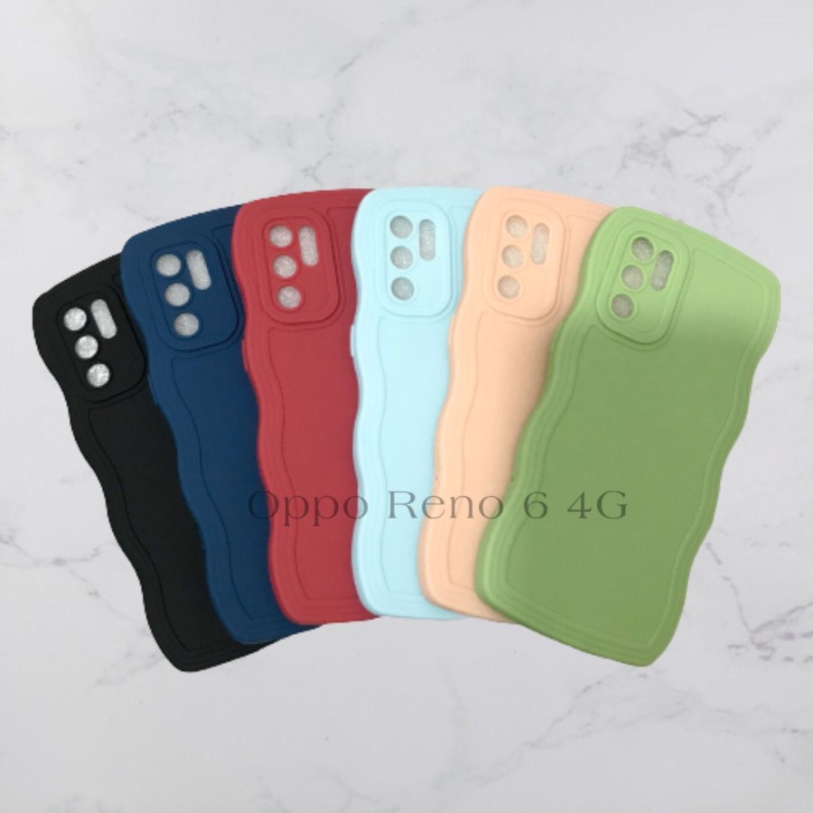 SOFTCASE OPPO RENO 6 4G// SOFTCASE  SILIKON GELOMBANG WARNA PRO CAMERA - BDC