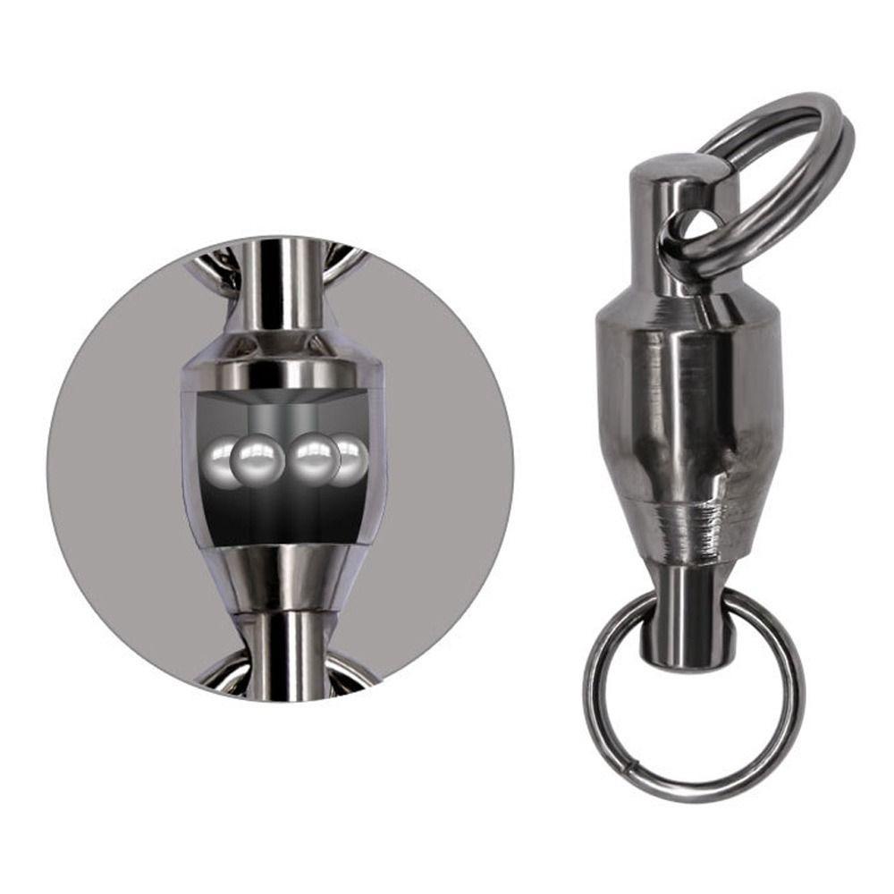 TOP 10pcs Konektor Memancing Rolling Swivel Tahan Lama Ukuran1# Kepada10# Tong Bearing Stainless Steel