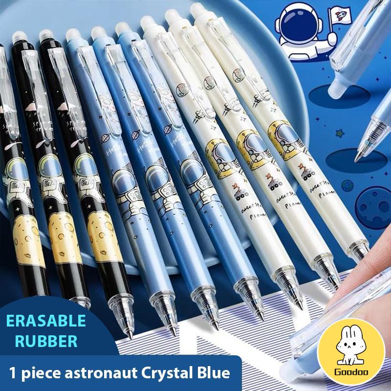 Pulpen Gel Desain Astronot Warna，Biru Hitam Mudah Dihapus，Stationery Accessories -Doo