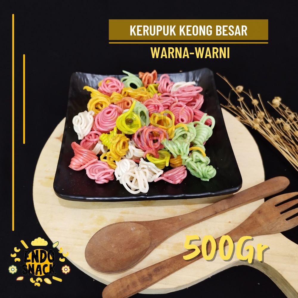 KERUPUK KEONG BESAR 500 Gram WARNA WARNI, Untuk Seblak, digoreng