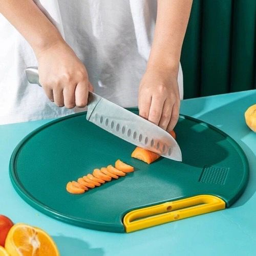 PA Talenan Bulat Anti Jamur 2in1 Alas Tatakan Pemotong Buah Sayuran Daging Dengan Parutan Mini Cutting Board Anti-Bacteria PR140